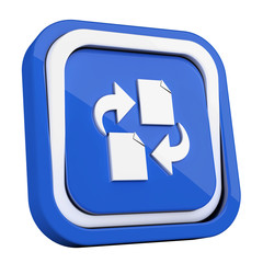 ikona plastikowa 3D niebieski kwadrat pierścień