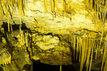 Mallorca, Impressive stalagmite limestone formations in caves of drach