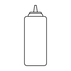 ketchup bottle icon over white background, vector illustration