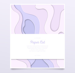 Abstract purple layout - vector paper cut banner