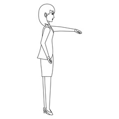 businesswoman standing over white background, vector illustration