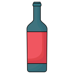 wine bottle icon over white background, vector illustration