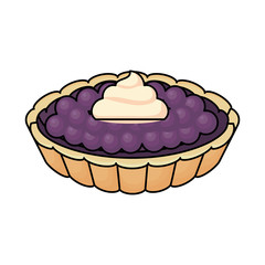 sweet pie icon over white background, vector illustration