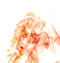 Red smoke on white background