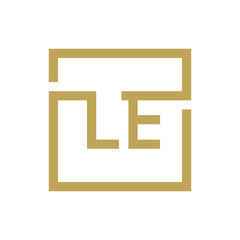 two letter logo line square LA TO LZ
