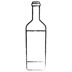 wine bottle icon over white background, vector illustration