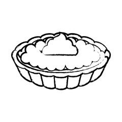 sweet pie icon over white background, vector illustration