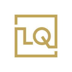 two letter logo line square LA TO LZ