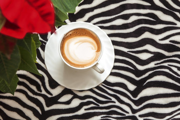 hot coffee cappuccino latte art in a cup