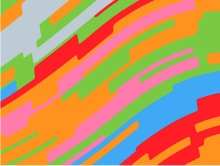 Bright geometric pattern with slanted waves, stripes. Vector illustration