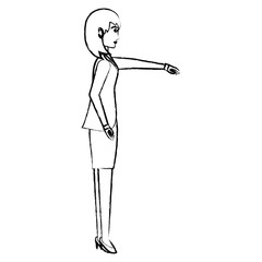 businesswoman standing over white background, vector illustration