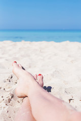 Relaxing at the beach