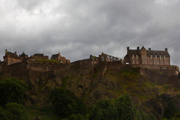 Fototapeta na wymiar Edinburgh Castle in Scotland on hilltop