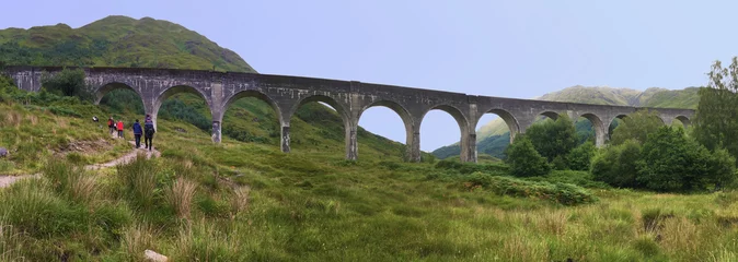 Wandcirkels Glenfinnanviaduct Panoramic of Glenfinnan Viaduct in Scotland  © Harold Stiver