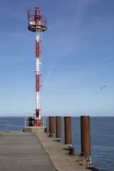 Positionslampe an der Hafeneinfahrt, List, Sylt, Nordfriesische Insel, Nordfriesland,...