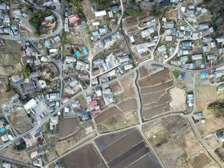 Fotobehang Luchtfoto 郊外の航空写真