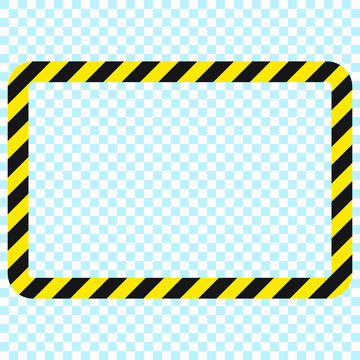 Warning striped rectangular background, warning to be careful, potential danger, yellow & black stripes on the diagonal, vector template sign border yellow and black color. Construction warning border