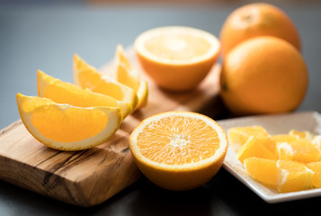 Fototapeta na wymiar Delicious tempting oranges