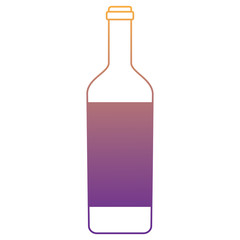wine bottle icon over white background, vector illustration