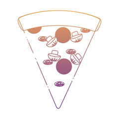 pizza slice icon over white background, vector illustration