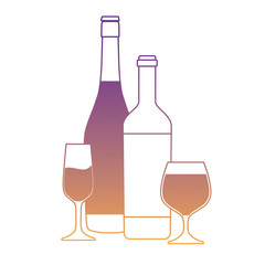 wine and champagne bottle over white background, vector illustration