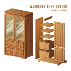 Wardrobe construction or built-in closet design