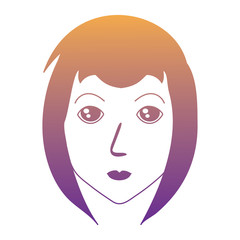 cartoon woman face icon over white background, colorful design. vector illustration