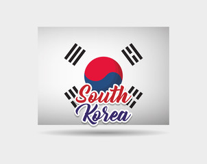 korea flag icon over white background, colorful design. vector illustration