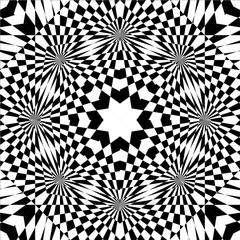 OPTIC ART SEAMLESS VECTOR PATTERN. ILLUSION MONOCHROME TEXTURE. STIPED LINES GEOMETRIC BACKGROUND