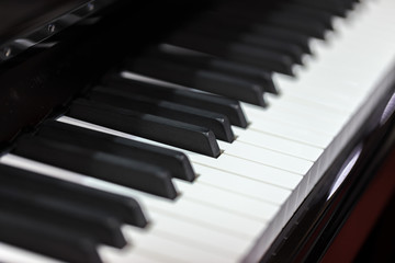 Piano keys close-up