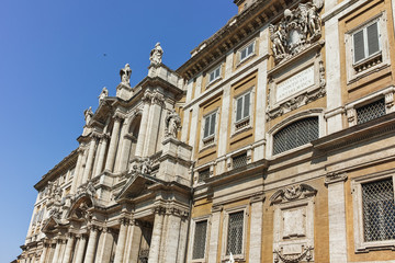 Fototapeta na wymiar Facade of Basilica Papale di Santa Maria Maggiore in Rome, Italy