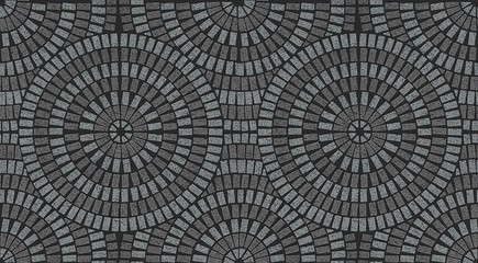 Ornamental pattern in patio paving texture