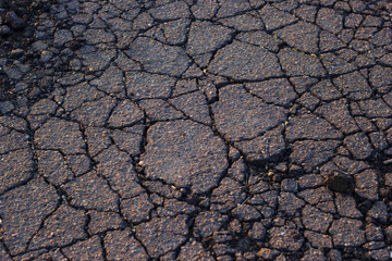 Cracked old pavement