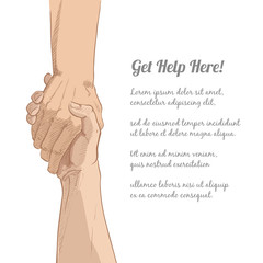 Helping hand vector
