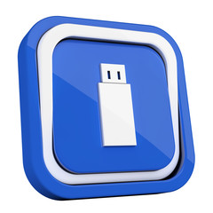 ikona plastikowa 3D niebieski kwadrat pierścień