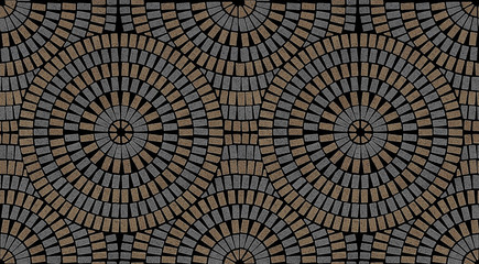Ornamental pattern in patio paving texture