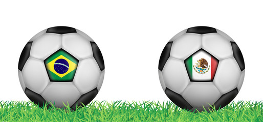 Naklejka premium Fußball 2018 - Achtelfinale (Brasilien vs Mexiko)