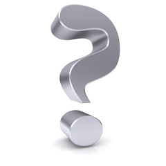 question mark 3d silver interrogation query