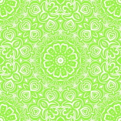 Floral Geometric Pattern with hand-drawing Mandala. Vector super illustration. For fabric, textile, bandana, scarg, print