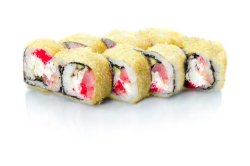 MiTo salmon tempura, sushi, rolls, poppies, Japanese cuisine