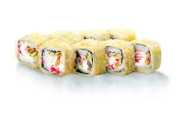 MiTo salmon tempura, sushi, rolls, poppies, Japanese cuisine