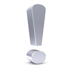 exclamation mark 3d silver exclamation point