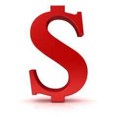 dollar sign 3d red symbol