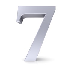 7 seven seventh number 3d silver isolated
