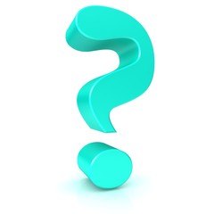 question mark 3d turquoise interrogation