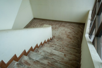 Concrete stairs with wooden pattern