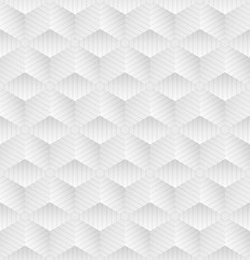 White geometric pattern. Vector volumetric modern texture.