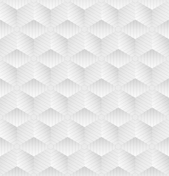 White geometric pattern. Vector volumetric modern texture. © Rodin Anton