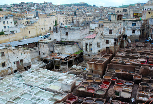 The Chaouwara tanneries in Fez, Morocco