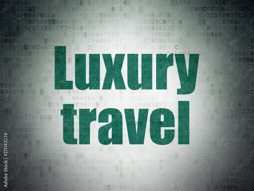 Canvas Prints Travel concept: Painted green word Luxury Travel on Digital Data Paper background